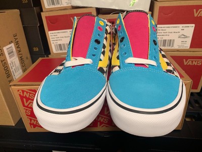 pink blue yellow checkered vans