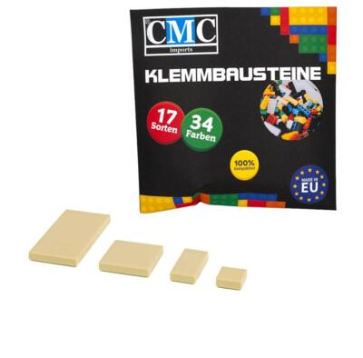 120 Klemmbausteine Fliesen Tile Noppen Bausteine Kacheln Fliese Beige / Tan