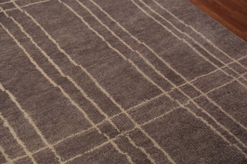 Unique Luxury Hand-Knotted Moroccan Rug Brown Bedroom Centerpiece 5x8 ft - Picture 6 of 21