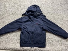 Polo Ralph Lauren Boys 8 Zip Front Jacket Zip Up Hood Navy EUC
