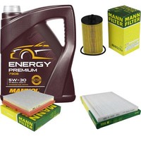 MANN-FILTER Inspektionspaket 5L Mannol Energy Premium 5W-30 FüR Opel Adam