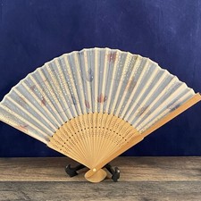 13  Wood Fabric Bamboo Folding Hand Fan Leaves