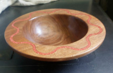 walnut Wooden Bowl 8x2 rustic primitive