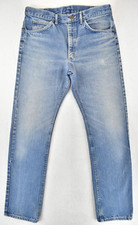 Vintage 70s Union Lee Riders Jeans Distressed Faded Blue Denim Mens Taged 36x36