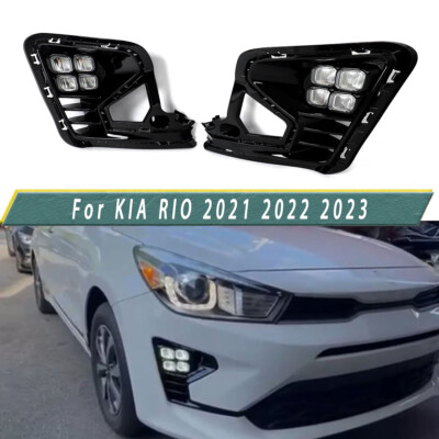 For KIA RIO 2021-2023 LED Front DRL Daytime Running Light Fog Lamps Turn Signal