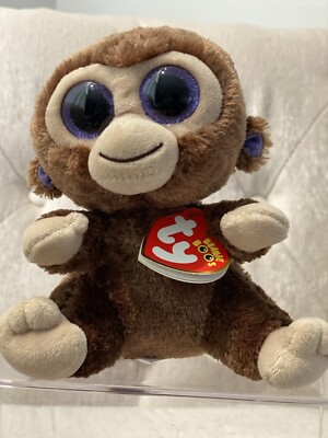 TY Beanie Babies Boos Coconut The Monkey 2015 Purple Sparkle