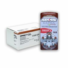 60 Rayovac Extra Hearing Aid Batteries Size: 312  Battery Caddy. Exp 2029