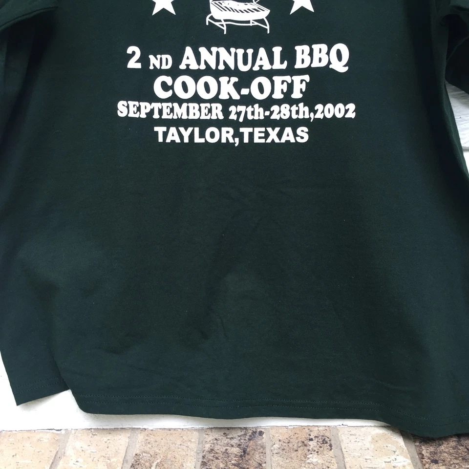 Lote de 2 camisetas BBQ Cook Off Taylor SPJST Lodge #29 camufladas 2º 2002 7º 2007 grandes XL Foto 4 de 4