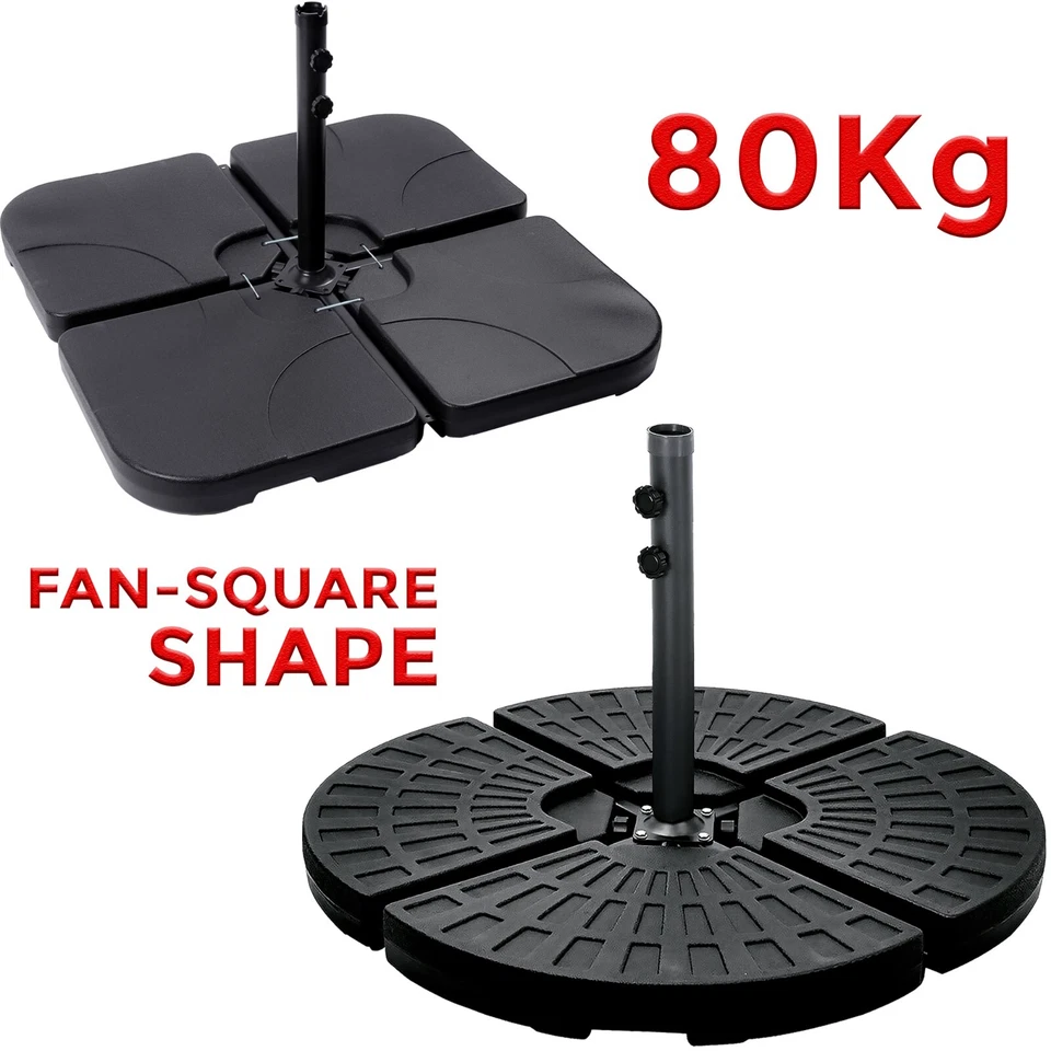 4 Piece Banana Cantilever Parasol Base Weights Metal Stand Holder Cross Frame