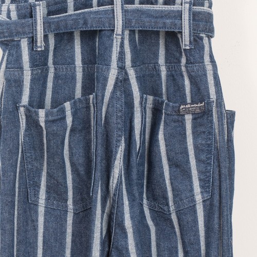 7 For All Mankind Women's Overall Jumpsuit Striped Denim Blue Size 24 - Picture 5 of 17