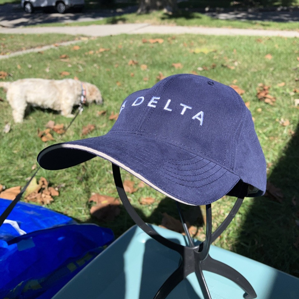 Delta Dark Blue Baseball Cap Hat Adam’s Embroidered OSFM H215 eBay