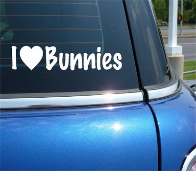 I LOVE BUNNIES DECAL STICKER HEART PET ANIMAL FARM FUNNY BREED CAR TRUCK