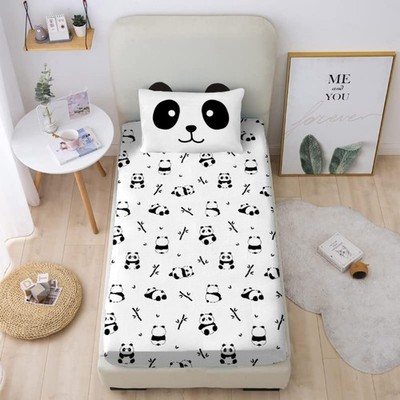 Panda Sheets Panda Fitted Sheets Cute Animal Bed Set with 3D Ear Girl Twin Be...