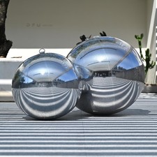 Yescom 2PCS Big Shiny Inflatable Mirror Ball Set 20" 32" Giant Hanging Silver