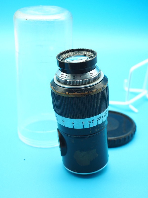 Leitz Wollensak Velostigmat Lens, f4.5, 127mm with plastic case, Screw Mount