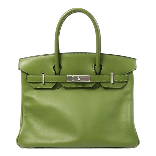 HERMES PHW Birkin 30 Handbag Swift Leather Pelouse