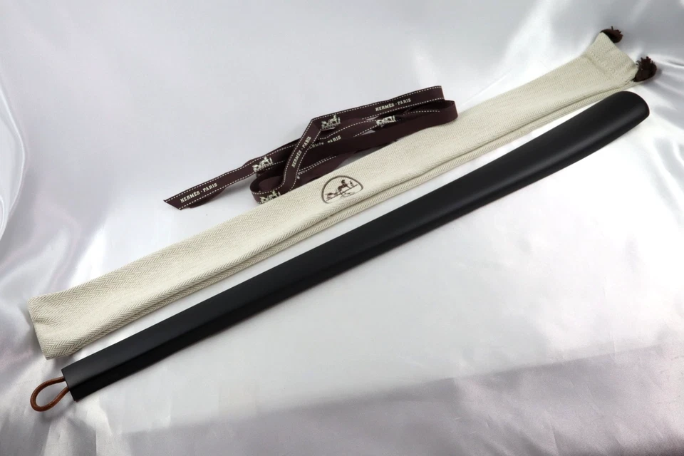 HERMES Serie Shoehorn GM 50 cm Largo Madera Negra con Caja y Bolsa para el Polvo Sin Usar Foto 4 de 4