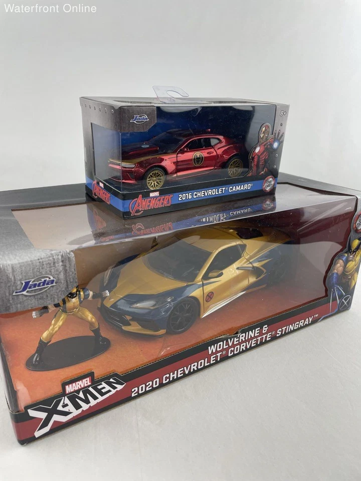 Marvel Set de 2 Avengers & X-Men Wolverine 2020 Corvette 2016 Camaro Cars Nuevo en caja Foto 3 de 4