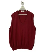 Avon Celli Pure Wool Sleeveless Sweater Vest Burgundy Men’s Size XXL 54 #Z8