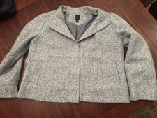 Rafaella Gray Tweed Women’s Coat Size Large Petite