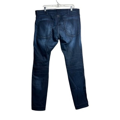 G-Star Raw 5620 3D Zip Knee Skinny Jeans Mens 38x34 Blue Coated 