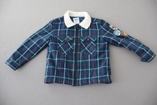 365 Kids Garanimals Shacket Boys 5 Blue Plaid Sherpa Collar Dino Patches Jacket
