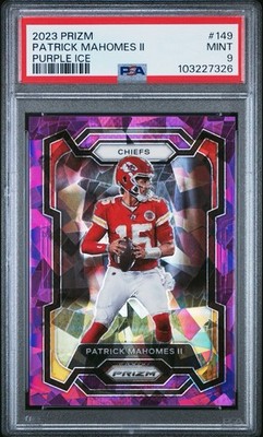 2023 Prizm Patrick Mahomes II #149 Purple Ice 116/225 PSA 9 