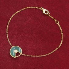 Pulsera Cartier Amuleto XS Verde Crisoprasa Oro Amarillo Cadena Joyería