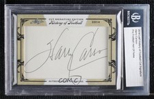 2014 Leaf History of Football Signatures Harry Carson Cut Signature Auto HOF uk2