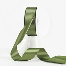 Moss Dark Green Double Faced Lux Satin Ribbon 1-1/2 Inch x 50 Yards Decor
