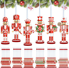 36 Pieces Christmas Nutcrackers Decorations Nutcracker Ornaments Wooden Hanging