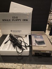 Vtg Commodore 1541 Single Floppy Disk Drive w/ Original Box Manual Cables P