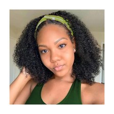 Headband Wig Human Hair Kinky Curly for Black Women Curly Headband ... Fast Ship