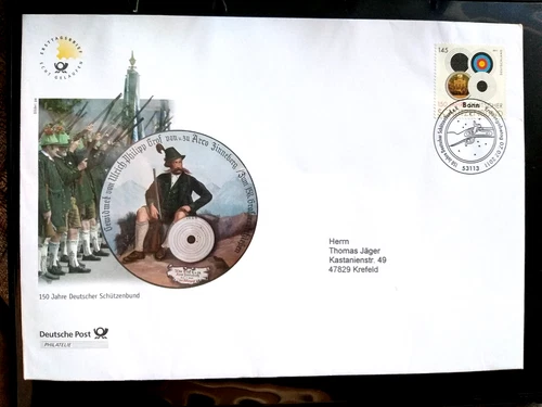West Germany 2011 FDC, 150 years German Schützenbund special postmark