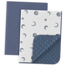 Baby Blanket for Unisex Boys Girls, 2 Pack Soft Fluffy Crib 2 Pack Bluemoon