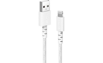 Anker 6' Braided MFI CERTIFIED Lightning to USB-A Charging Cable - White