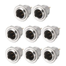 8PCS Mini XLR Connector, 3 Pin Male Mini XLR Socket Connector, Silver