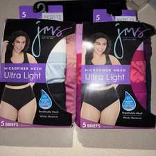Lot/2 Womens Just My Size Microfiber Mesh Ultra Light Brief Panty/5Pack/ Size13