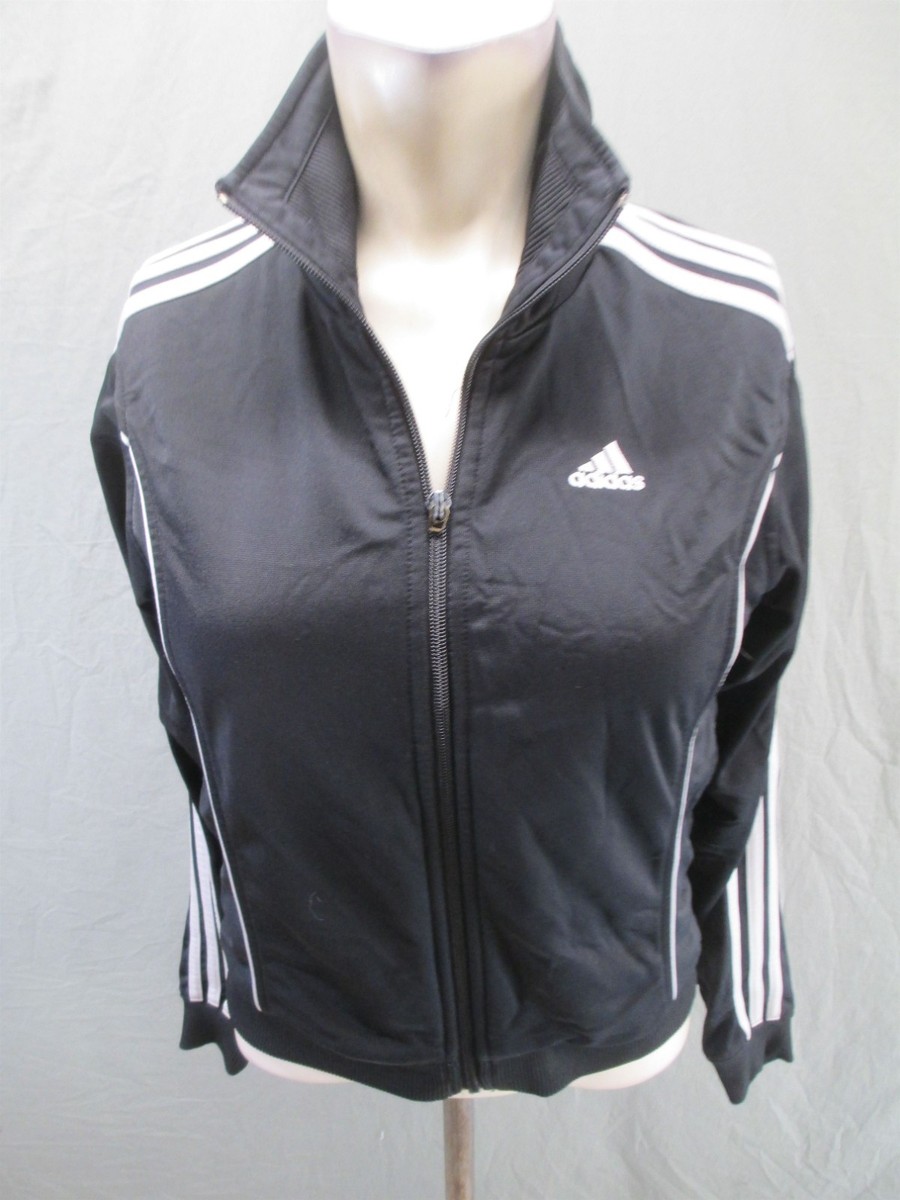Adidas Size XS Womens Black High Neck Long Sleeve Full Zip