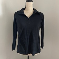 Columbia Womens Black Fleece Pullover size Large Quarter Zip Everyday Normcore