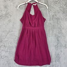 Madewell Dress Womens Size 0 Magenta Silk Sleeveless Keyhole Back Lined Mini