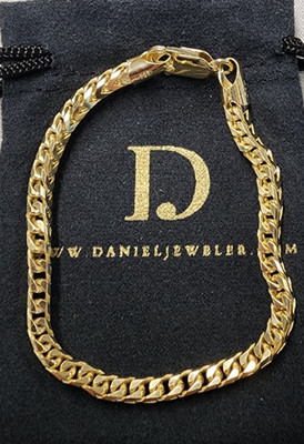Daniel Juwelier 4 mm Franco 14K Gold Vermeil 925 Armband 7,5 Zoll 