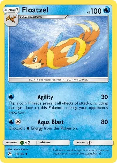 Floatzel Ultra Prism Uncommon 36/156 Reg NM