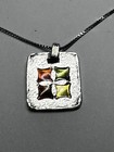 MODERN Japanese Sterling Enamel pendant NECKLACE MCM JUNGIN Mark Vintage — photo 8