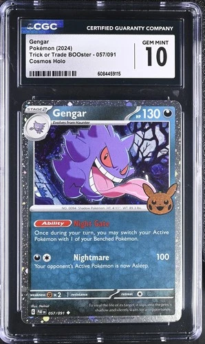 CGC 10 GEM MINT Gengar 057/091 Cosmos Holo Trick or Trade Pokemon Card