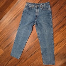 Vintage 90's Levis 550 Relaxed Fit Jeans Mens 38 x 34 Black Bat Wing Made In USA