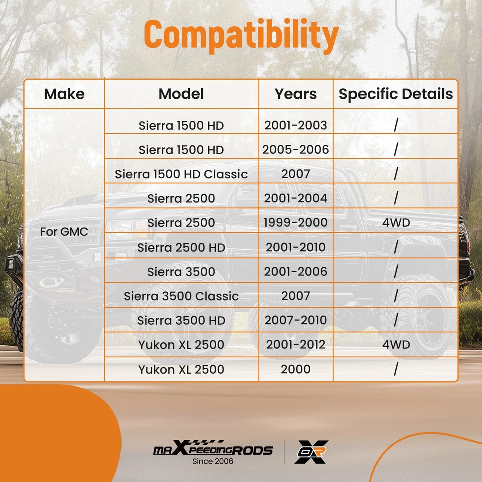 Brazos de control superiores delanteros para Chevy Silverado GMC Sierra 2500 3500 HD 1999-2010 Foto 4 de 4