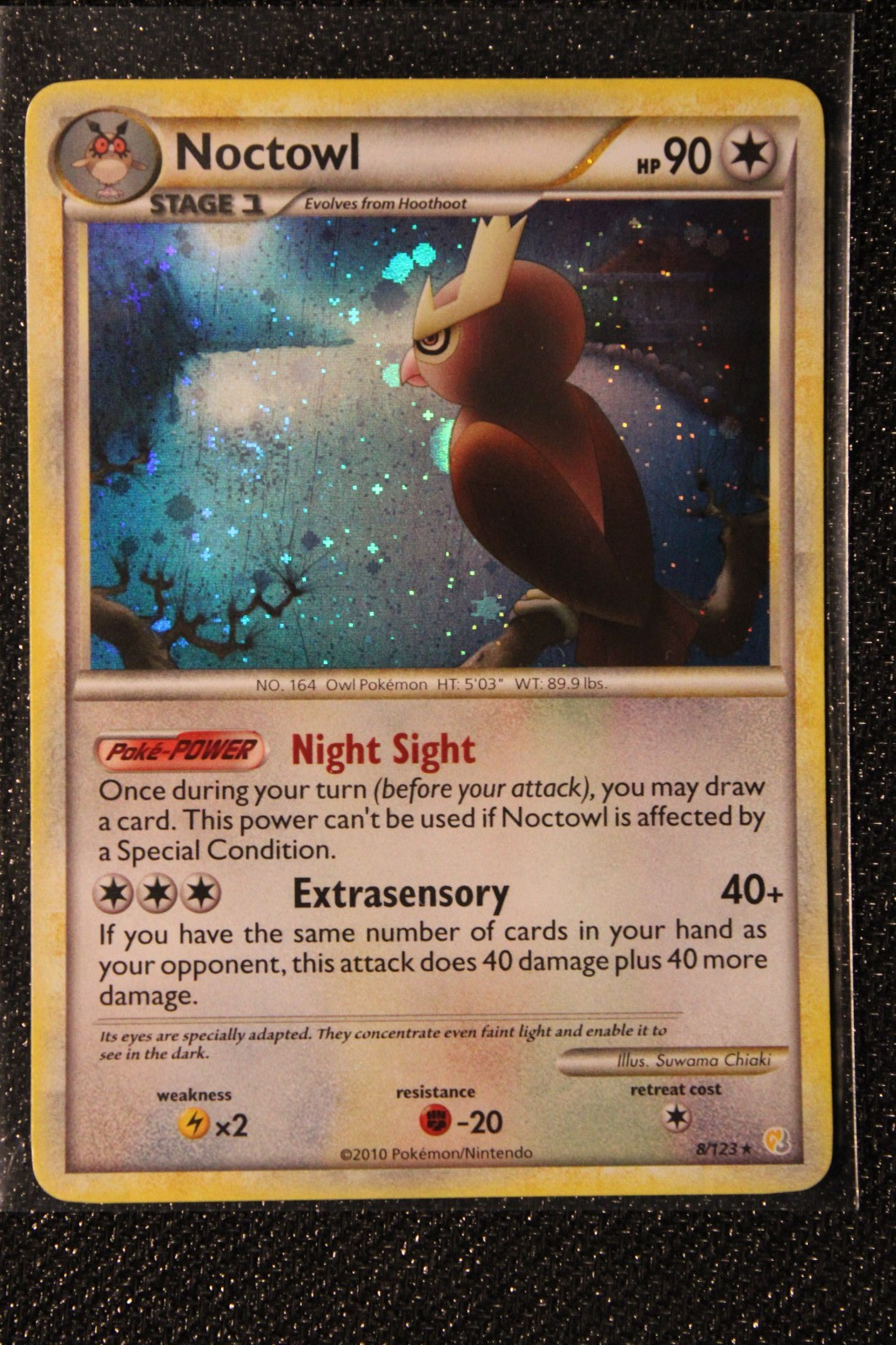 2010 Pokemon TCG Noctowl 8/123 Heartgold & Soulsilver Holo