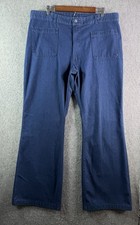 Seafarer Bell Bottom Flares Utility Trouser Denim Navy USN Sailor Pants 38x32