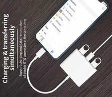 Dual USB Camera OTG Adapter for iPhone with Charging Port for iPad